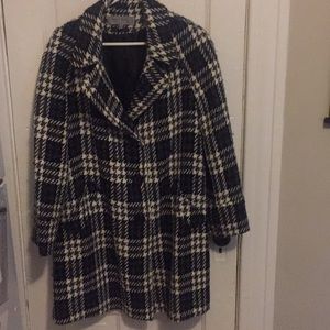 Anne Klein plaid pea coat